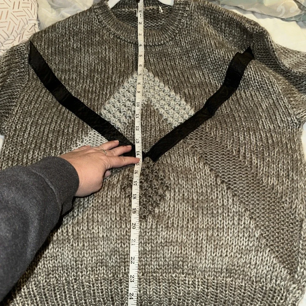 Vintage 90s Streetwear Mens Size Large‎ Leather Trim Chunky Sweater